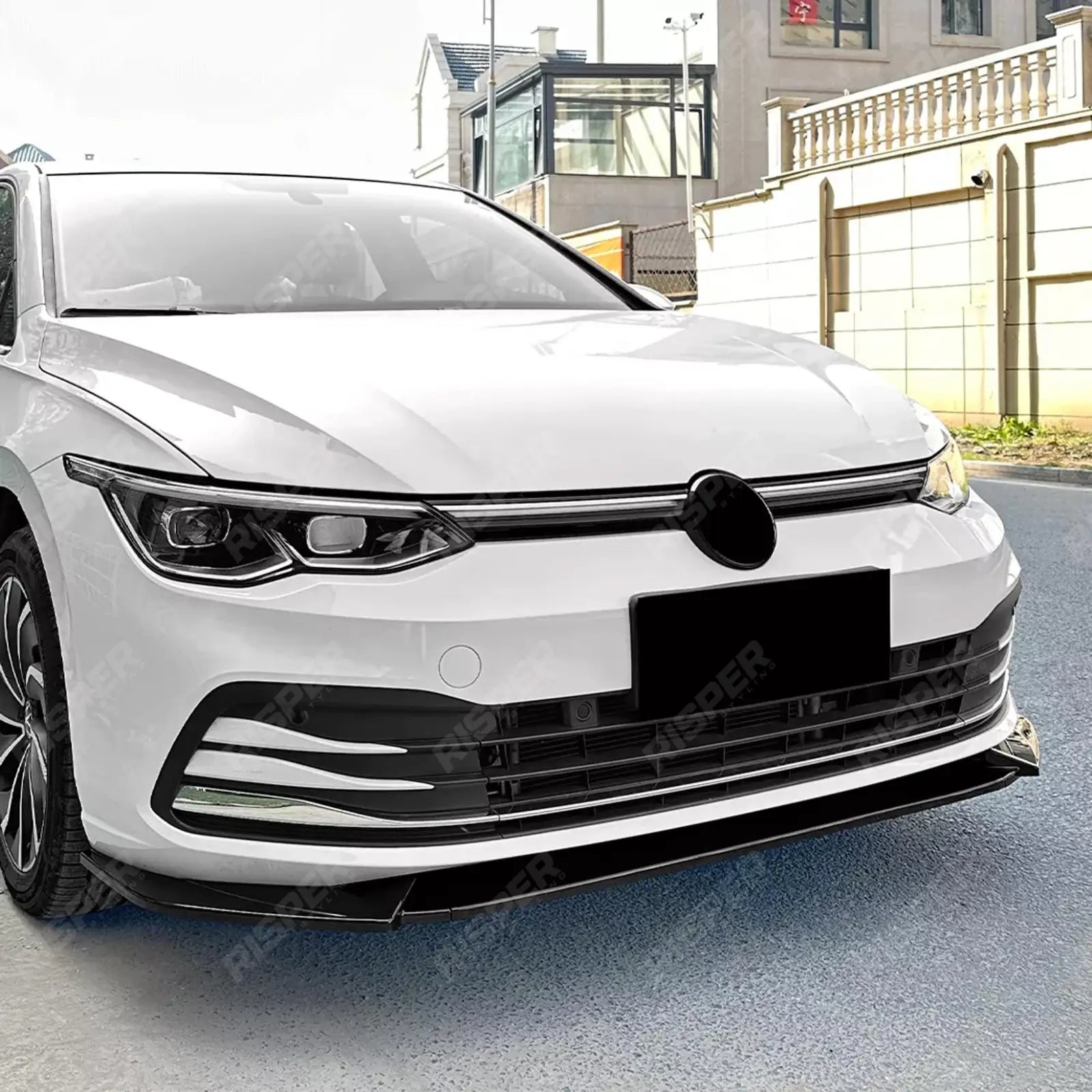VOLKSWAGEN GOLF MK8 2020-2023 STANDARD (STYLE/LIFE) FRONT SPLITTER IN GLOSS BLACK Front Splitter