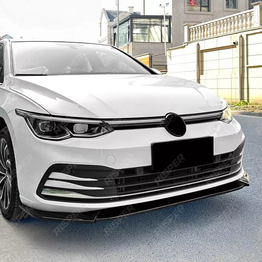 VOLKSWAGEN GOLF MK8 2020-2023 STANDARD (STYLE/LIFE) FRONT SPLITTER IN GLOSS BLACK Front Splitter