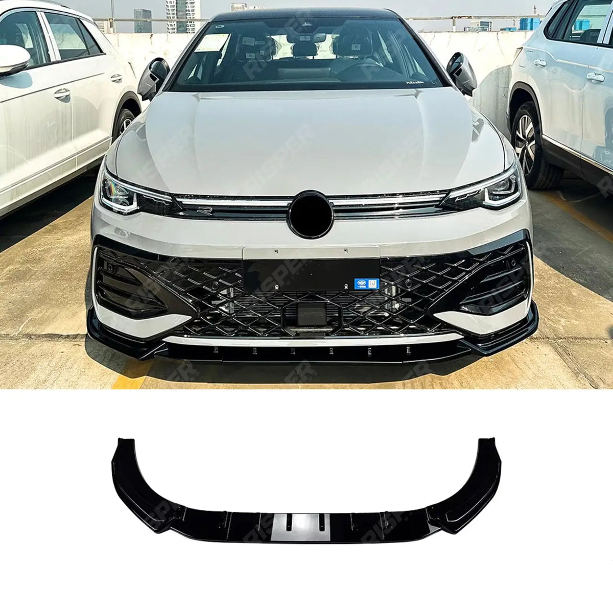 Volkswagen Golf MK8.5 Facelift GTI R R Line Front Splitter In Gloss Black Front Splitter