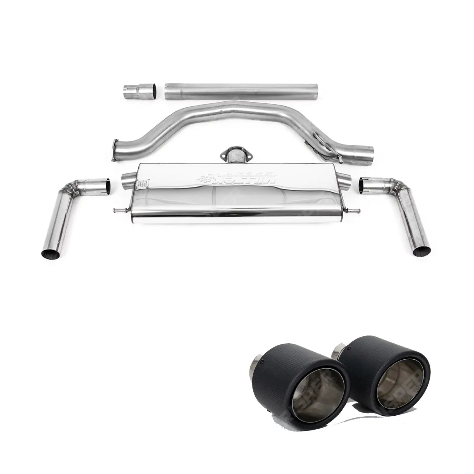 Volkswagen Golf MK8.5 GTi 2024+ 265ps) Milltek Sport OPF Back Exhaust System Resonated EC Approved - Carbon Jet Tips