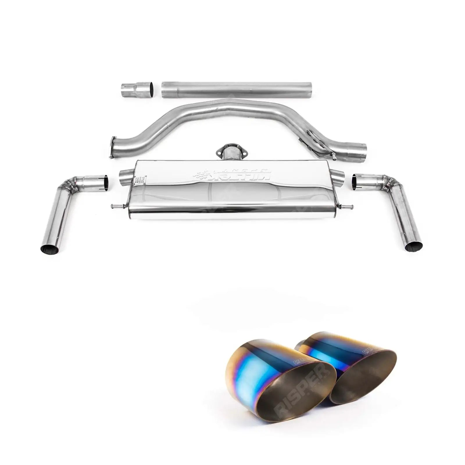 Volkswagen Golf MK8 GTi 2020-2024 (245ps) Milltek Sport OPF Back Exhaust System EC Approved - Burnt Titanium Tips