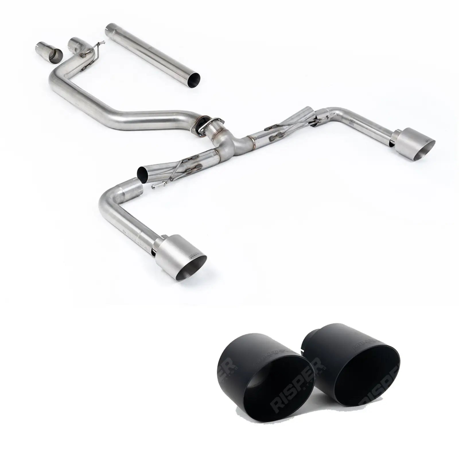 Volkswagen Golf MK8 GTi 2020-2024 (245ps) Milltek Sport OPF Back Exhaust System Race System (Loudest) - Cerakote Black