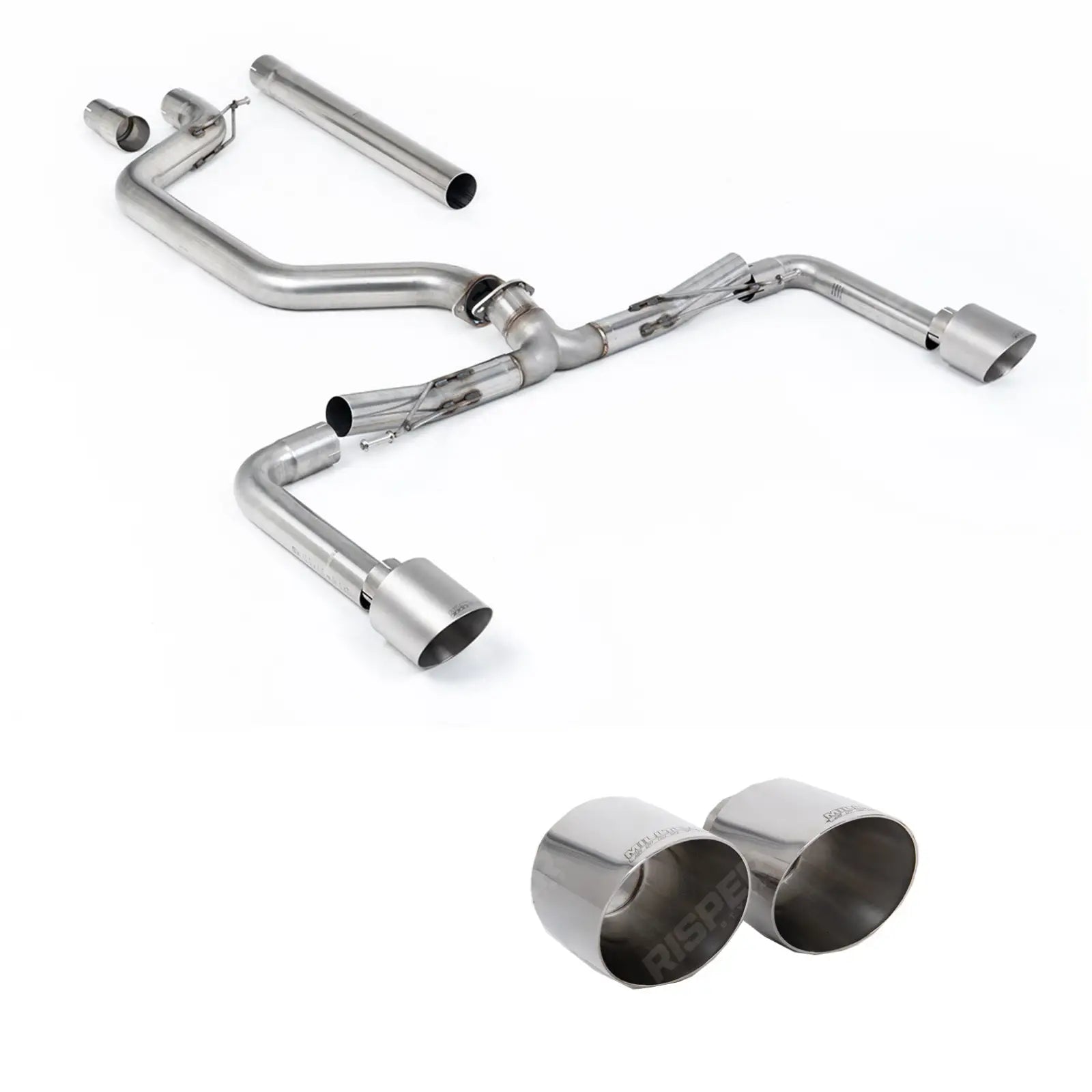 Volkswagen Golf MK8 GTi 2020-2024 (245ps) Milltek Sport OPF Back Exhaust System Race System (Loudest) - Polished Tips