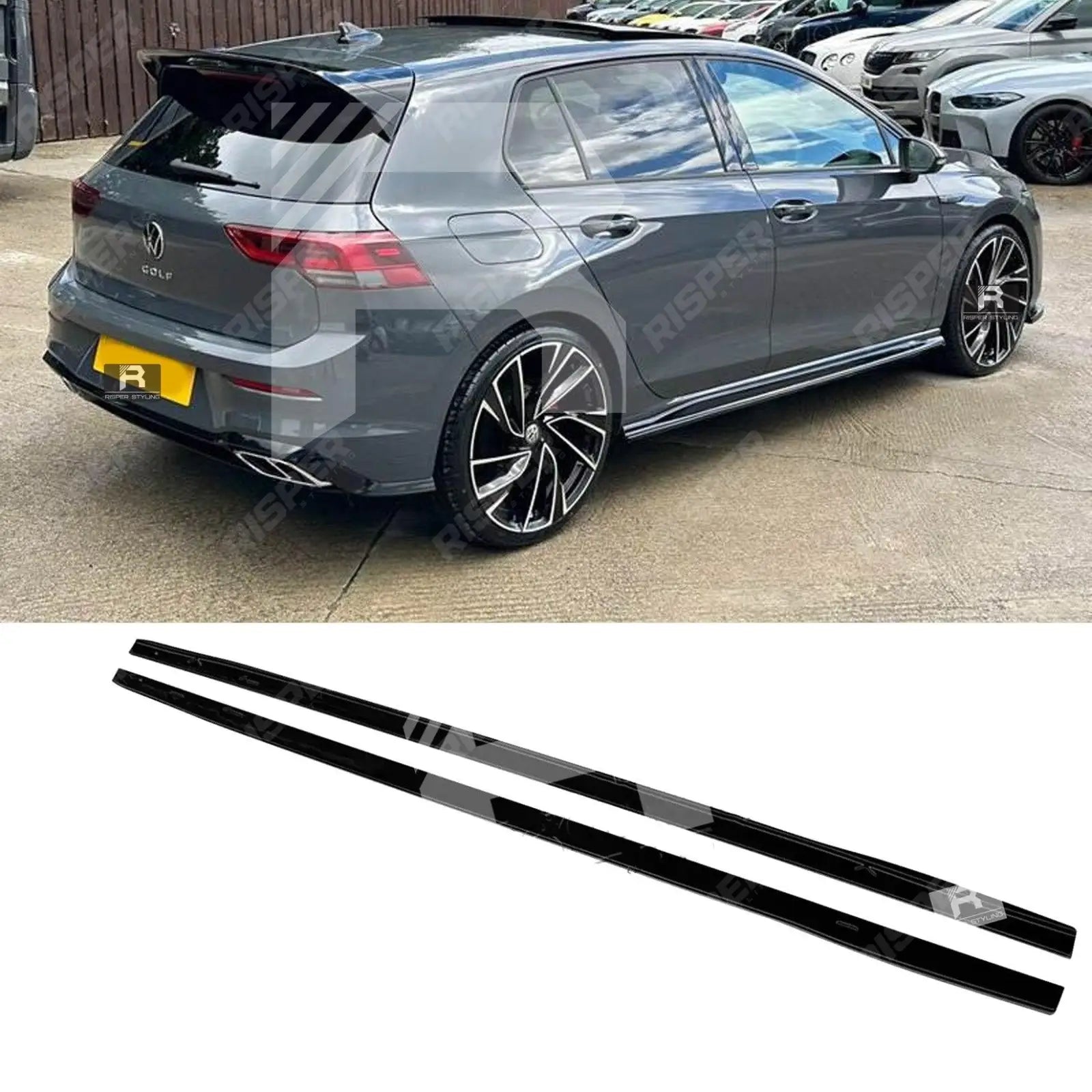 Volkswagen Golf MK8 GTI/R 2020+ Gloss Black Side Skirt Splitters Main image