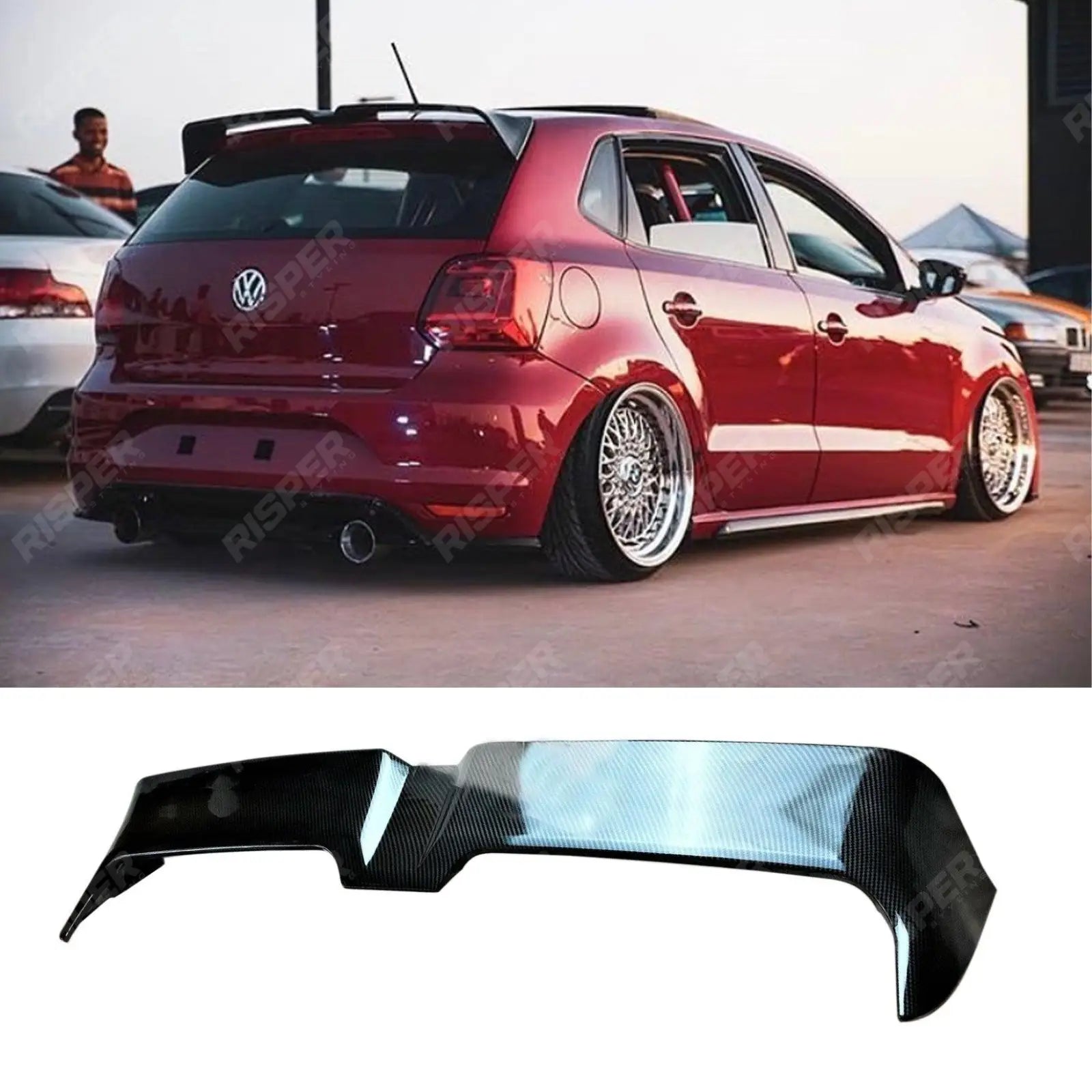 Volkswagen Polo MK5 6C/6R 2009 - 2017 - Oettinger Style Rear Spoiler in Carbon Look Main image