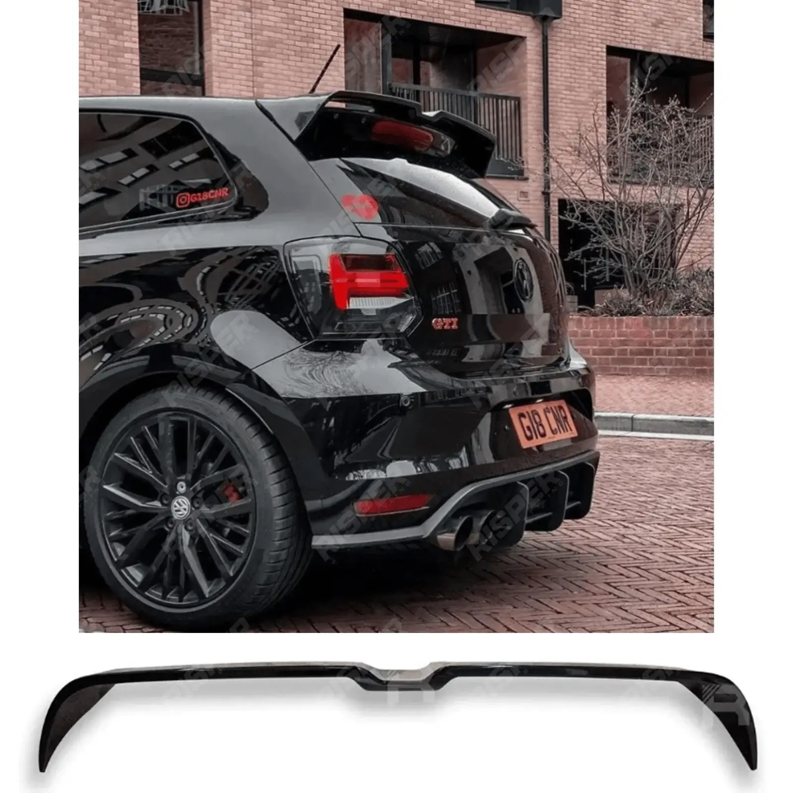 Volkswagen Polo MK5 6C/6R 2009 - 2017 - Oettinger Style Rear Spoiler in Gloss Black Main image