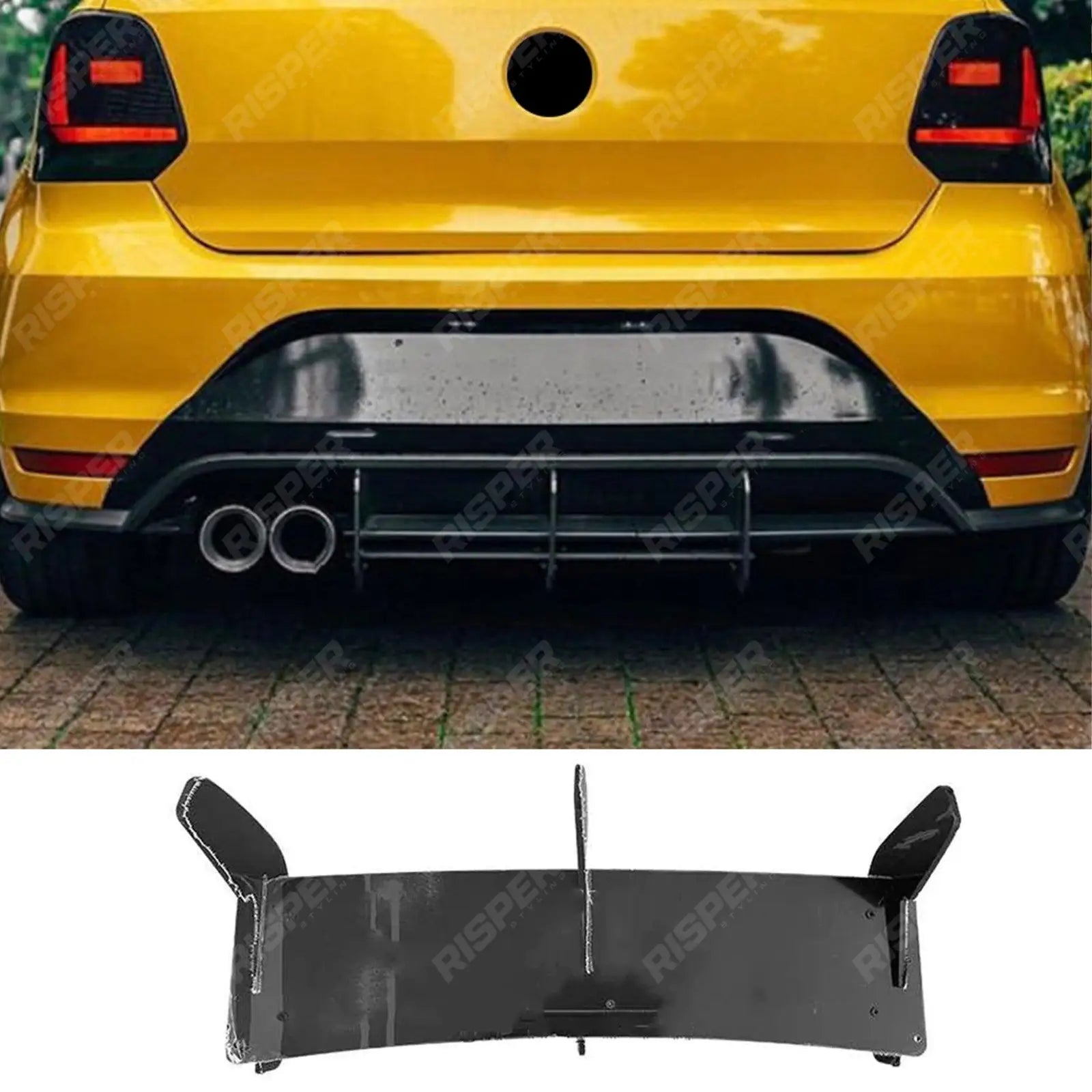 Volkswagen Polo MK5 6C GTI 2014 - 2018 - Rear Blade Style Diffuser in Gloss Black Main image