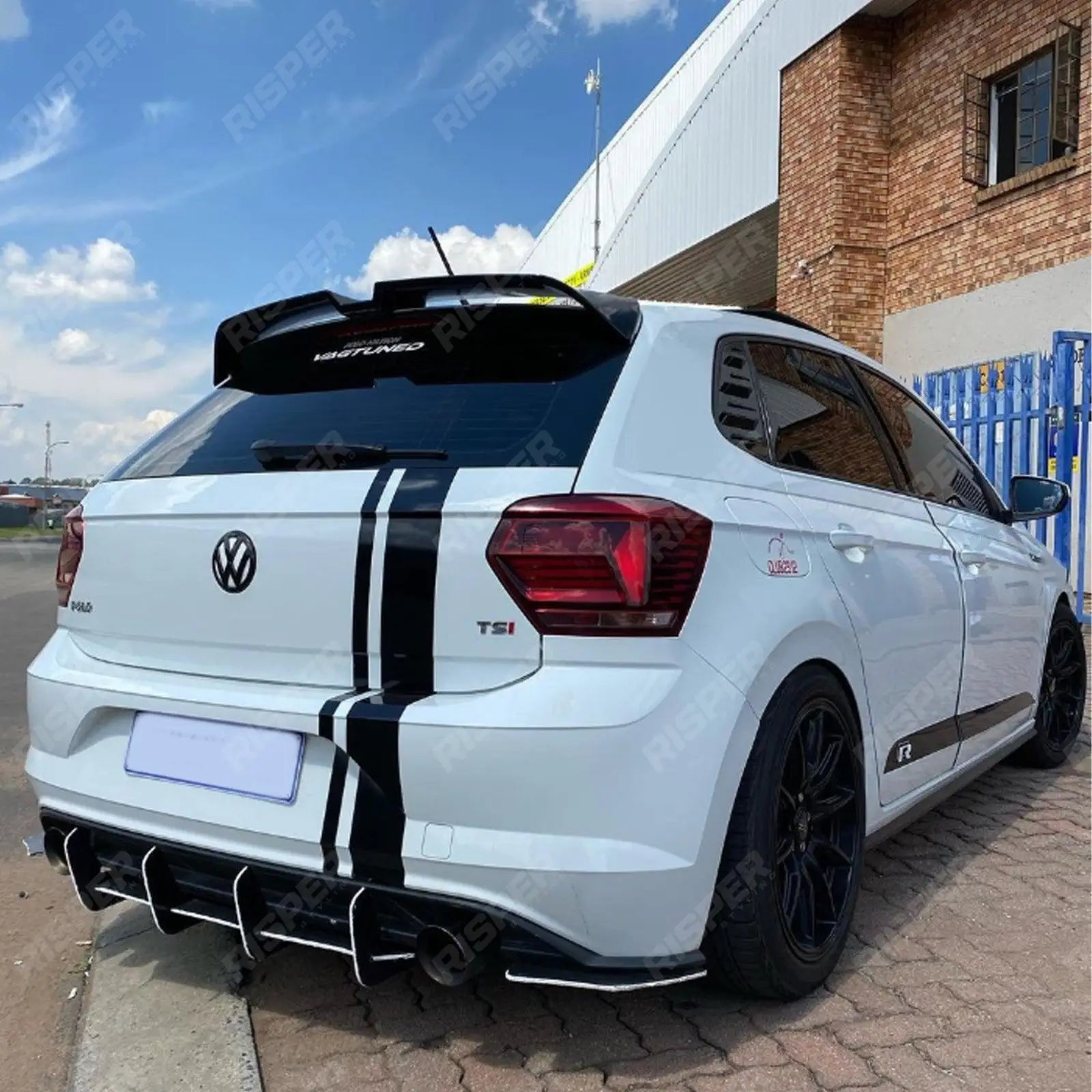 Volkswagen Polo MK6 GTI R (AW) 2018+ - Oettinger Style Rear Spoiler in Gloss Black Main image