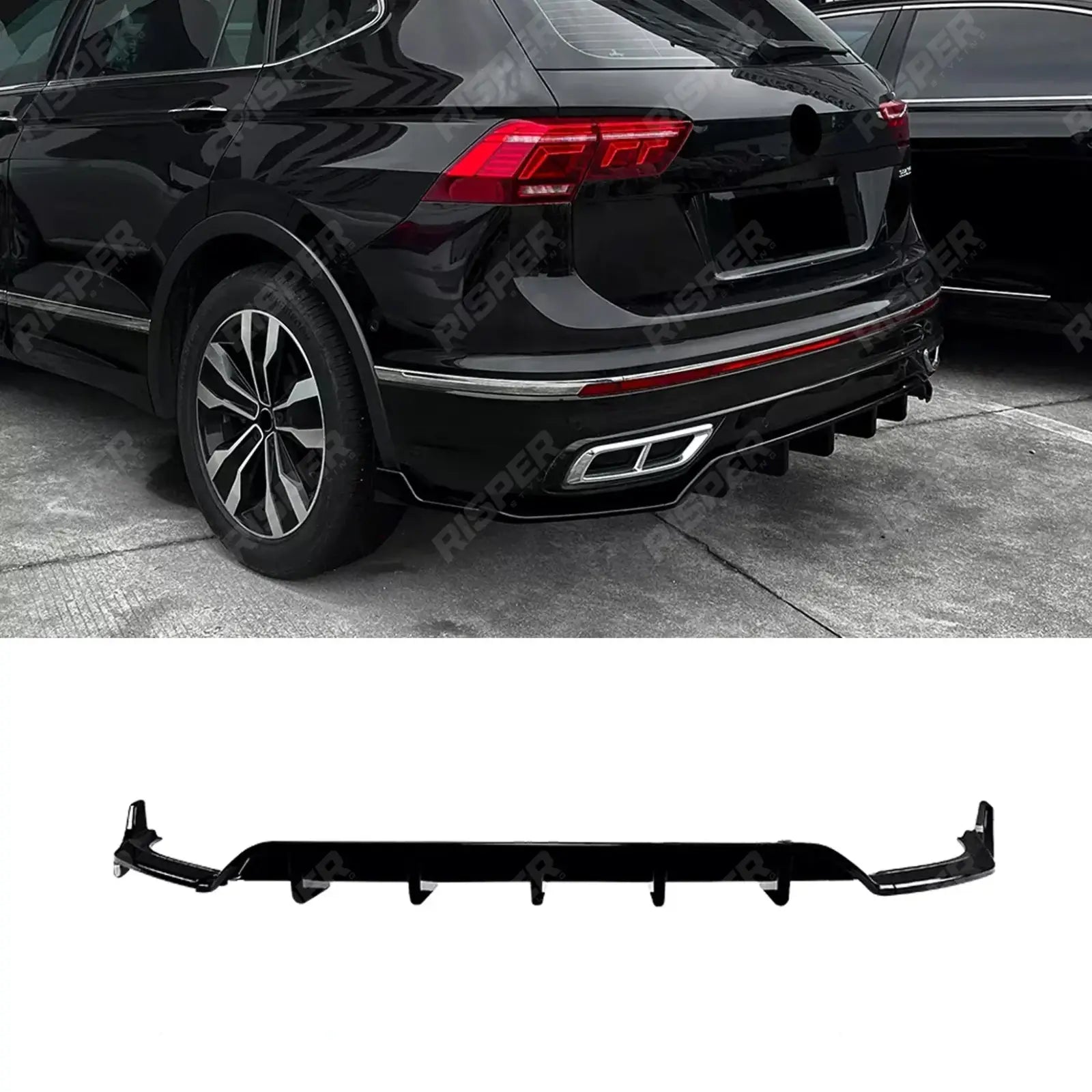 Volkswagen Tiguan MK2.5 2021-2023 R-Line Rear Diffuser & Side Splitters Diffuser Main image