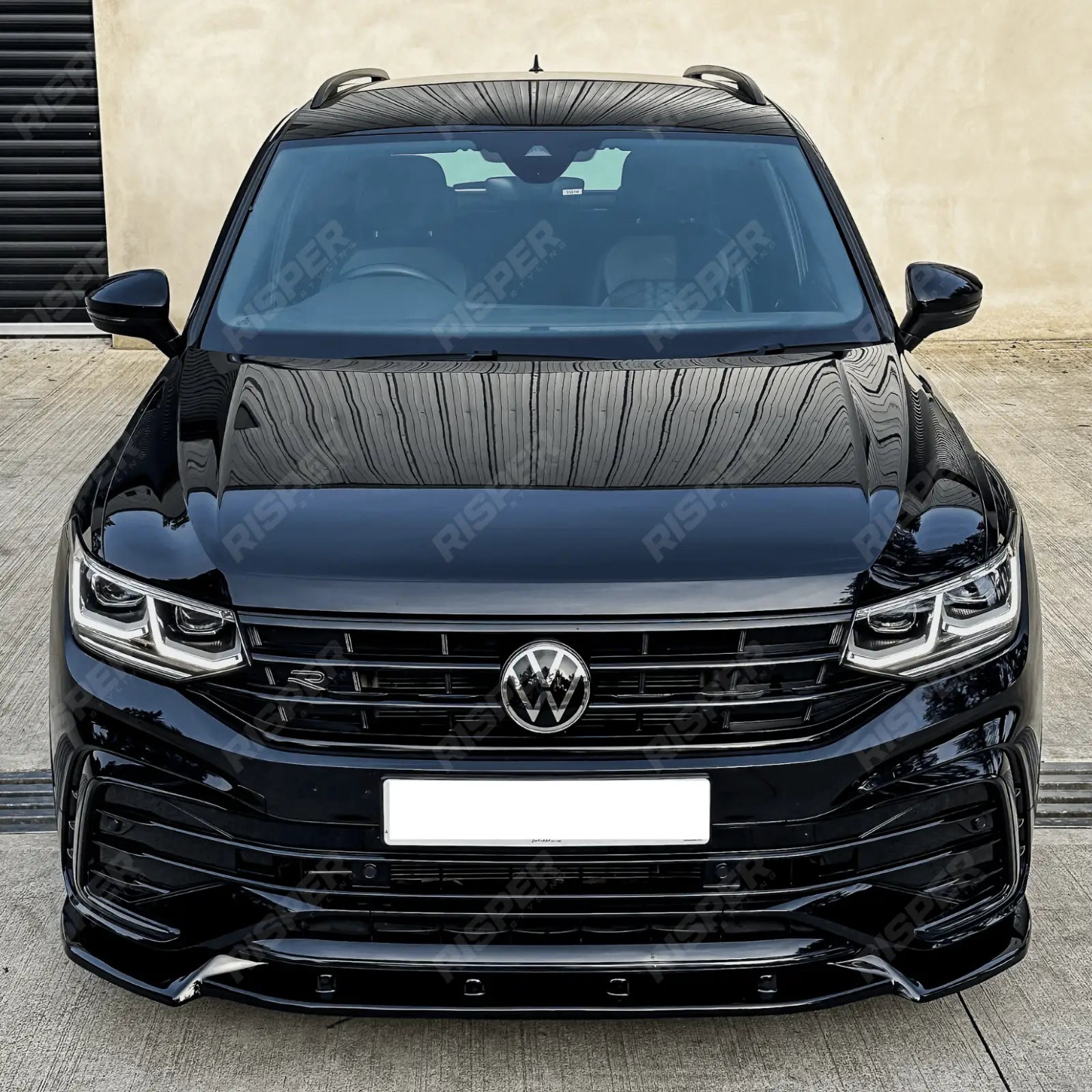 Volkswagen Tiguan MK2 R / R - Line 2020+ Risper Front Splitter - Gloss Black Main image