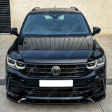 Volkswagen Tiguan MK2 R / R - Line 2020+ Risper Front Splitter - Gloss Black