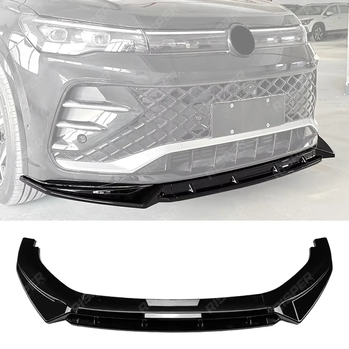 Volkswagen Tiguan MK3 2024+ R Line Front Splitter In Gloss Black Front Splitter