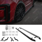 Volkswagen Transporter LWB T7 2025 on Trapezoid Side Bars In Gloss Black