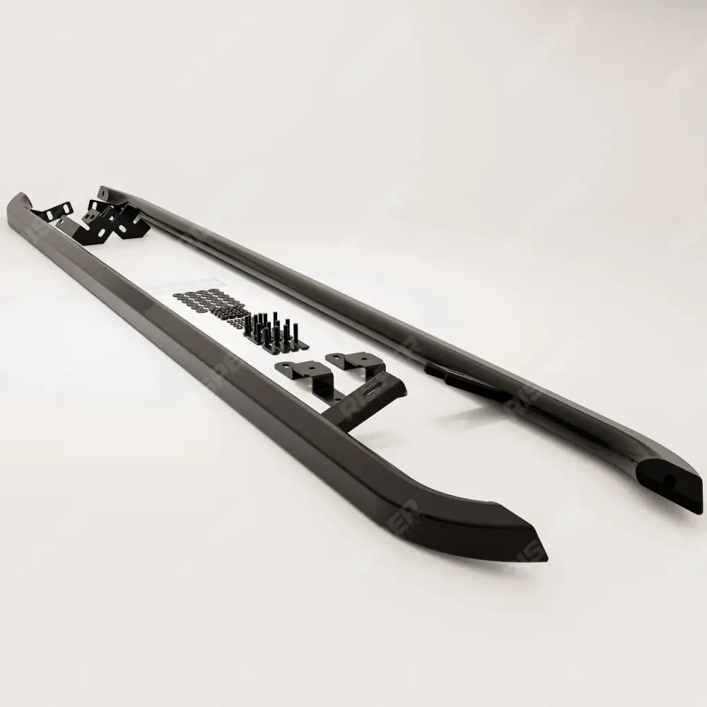 Volkswagen Transporter SWB T7 2025 on Trapezoid Side Bars In Gloss Black