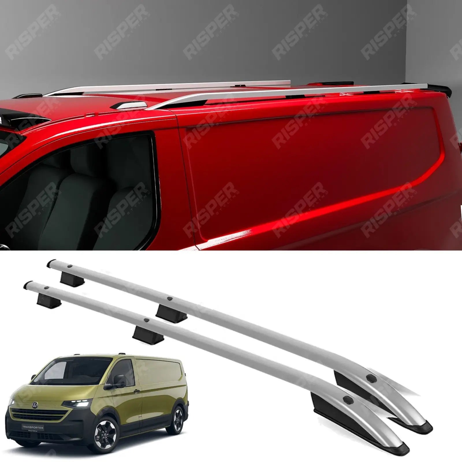 Volkswagen Transporter T7 2024+ SWB Sport Style Roof Rails In Silver Roof Rails Main image