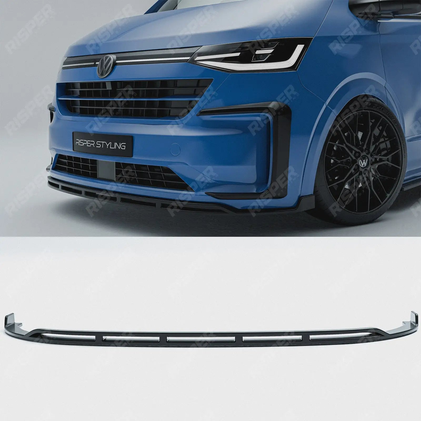 Volkswagen Transporter T7 2025 on Front Splitter Lip In Gloss Black Front Splitter