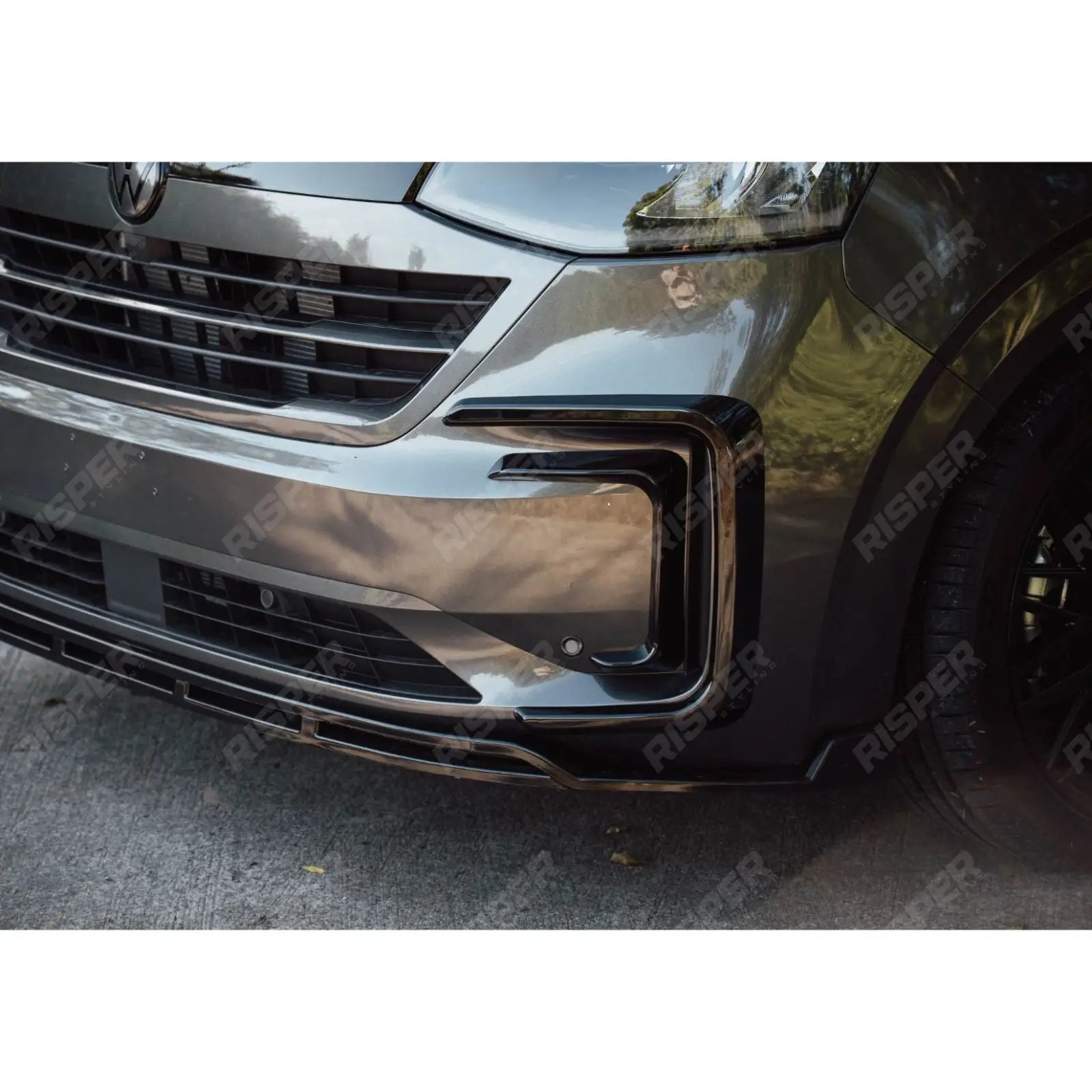 Volkswagen Transporter T7 2025 on Front Splitter Lip In Gloss Black Front Splitter