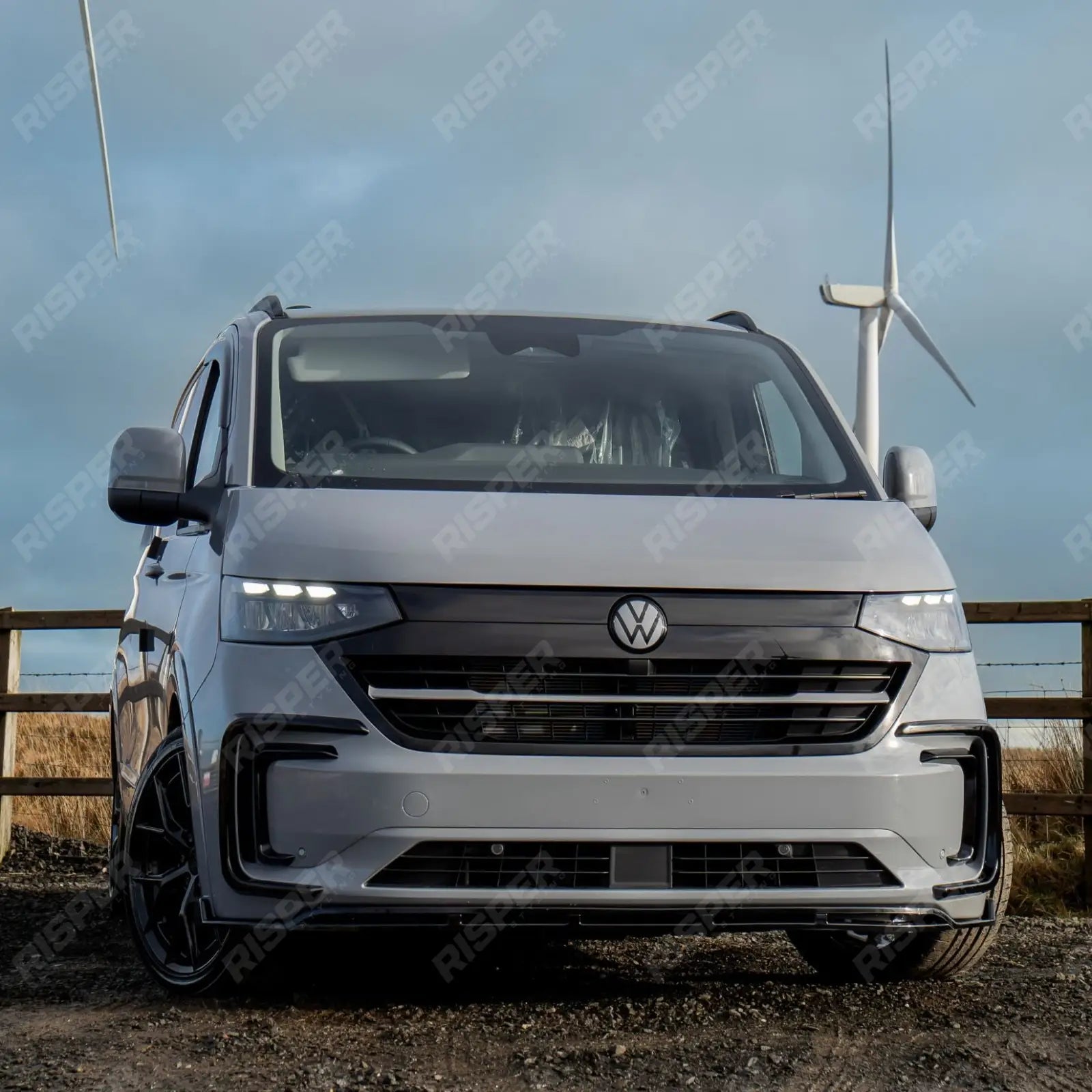 Volkswagen Transporter T7 2025 on Front Splitter Lip In Gloss Black Front Splitter