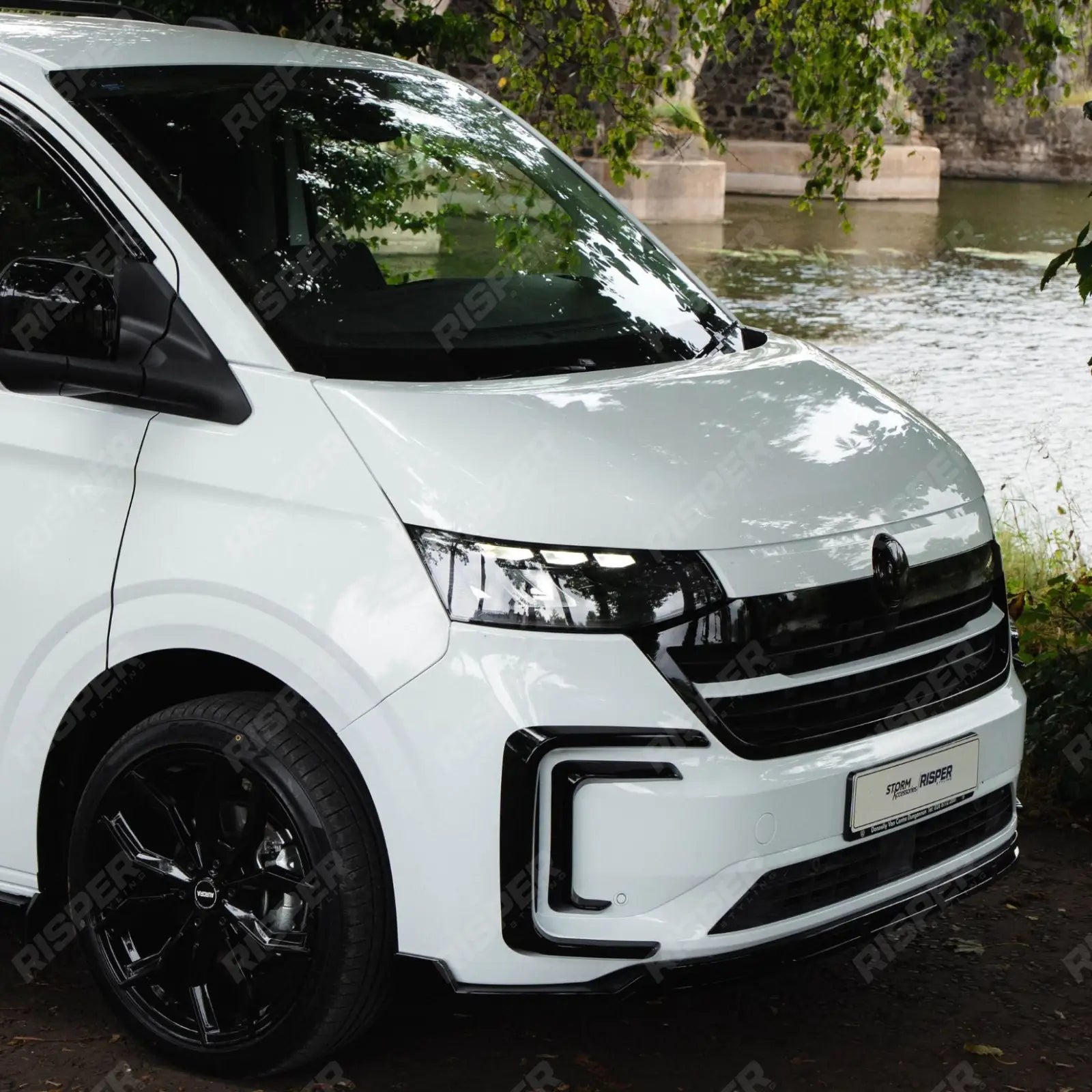 Volkswagen Transporter T7 2025 on Front Splitter Lip In Gloss Black Front Splitter