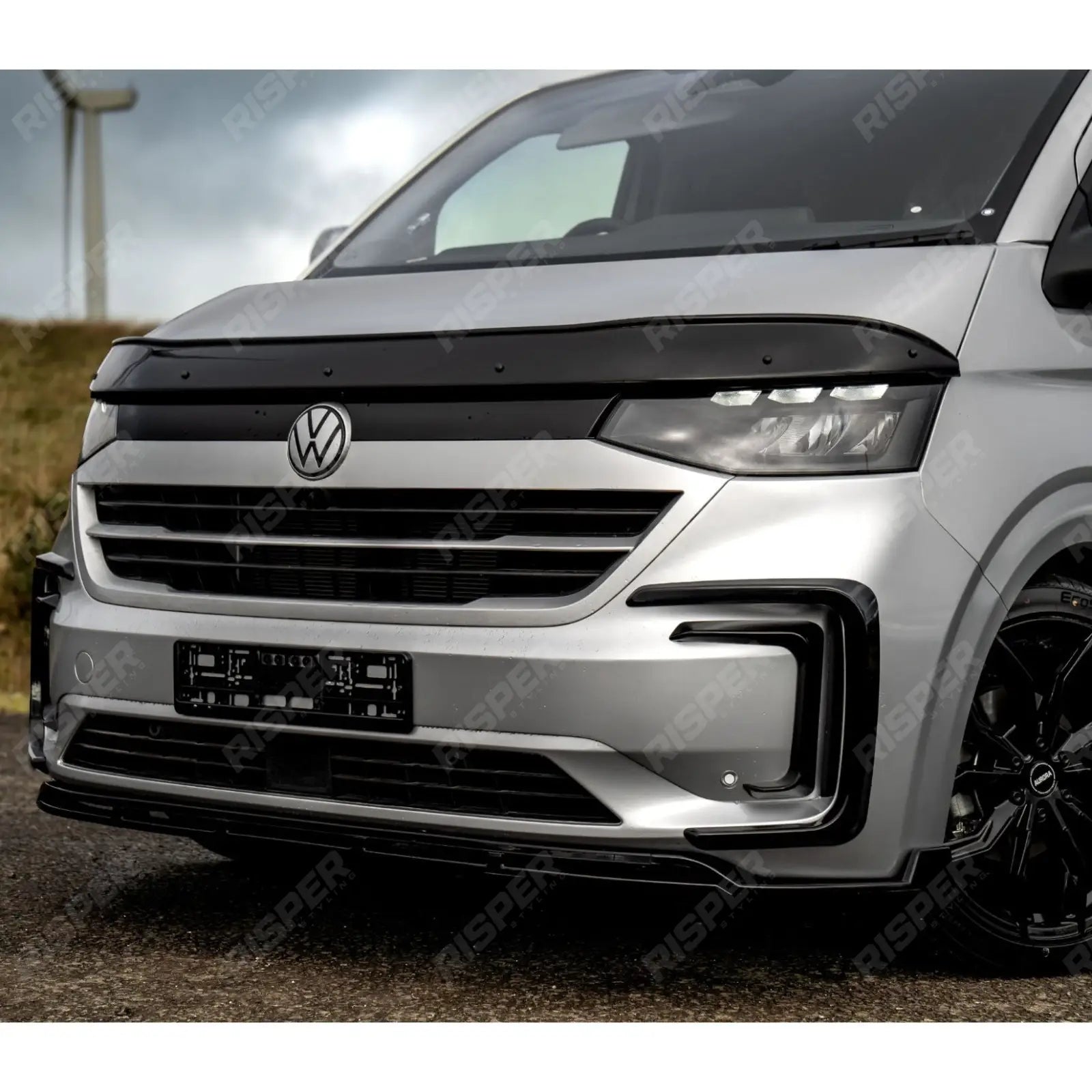 Volkswagen Transporter T7 2025 on Inner Canard Loops In Gloss Black Front Splitter