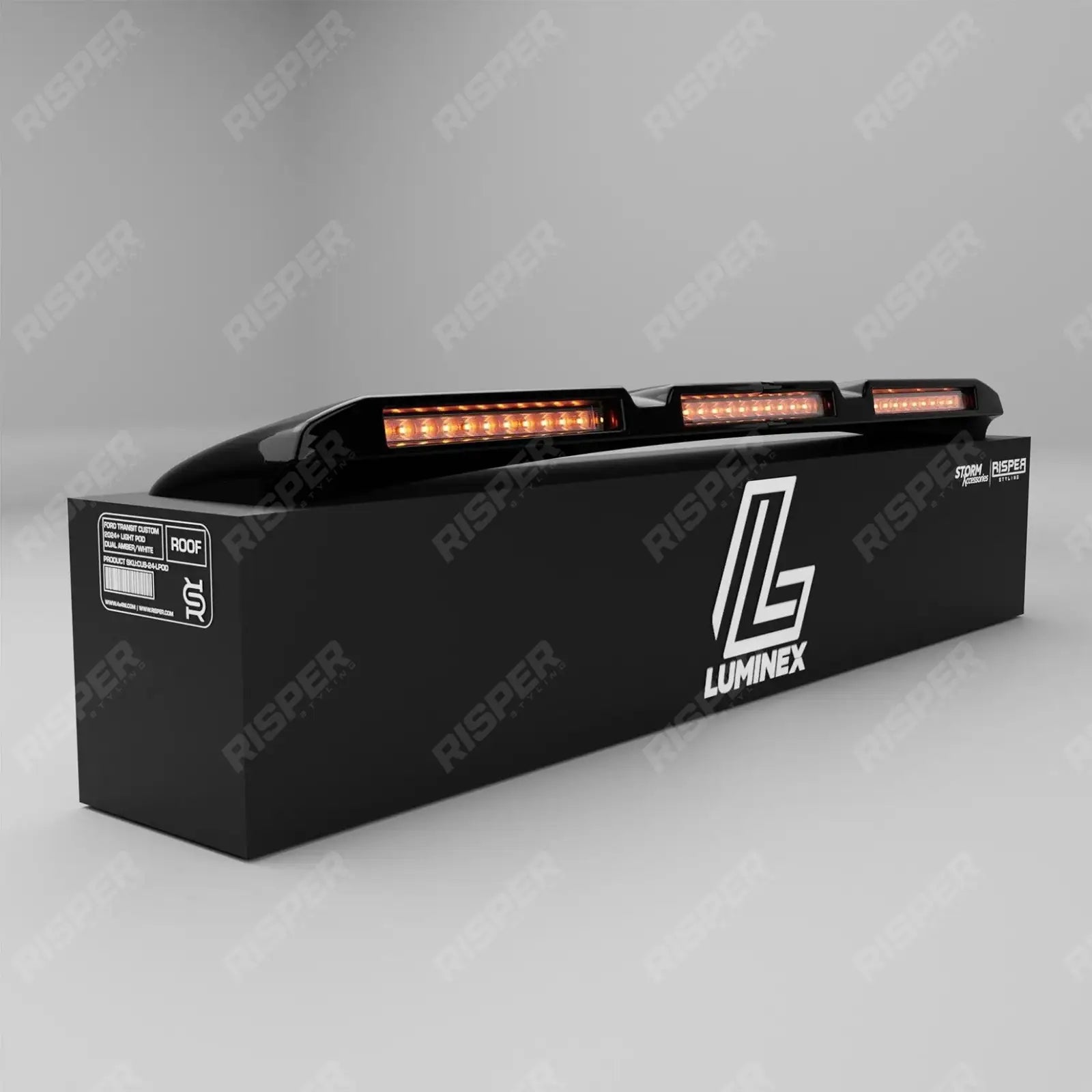 Volkswagen Transporter T7 2025 on Luminex Roof Light Pod With Amber Strobe Gloss Black