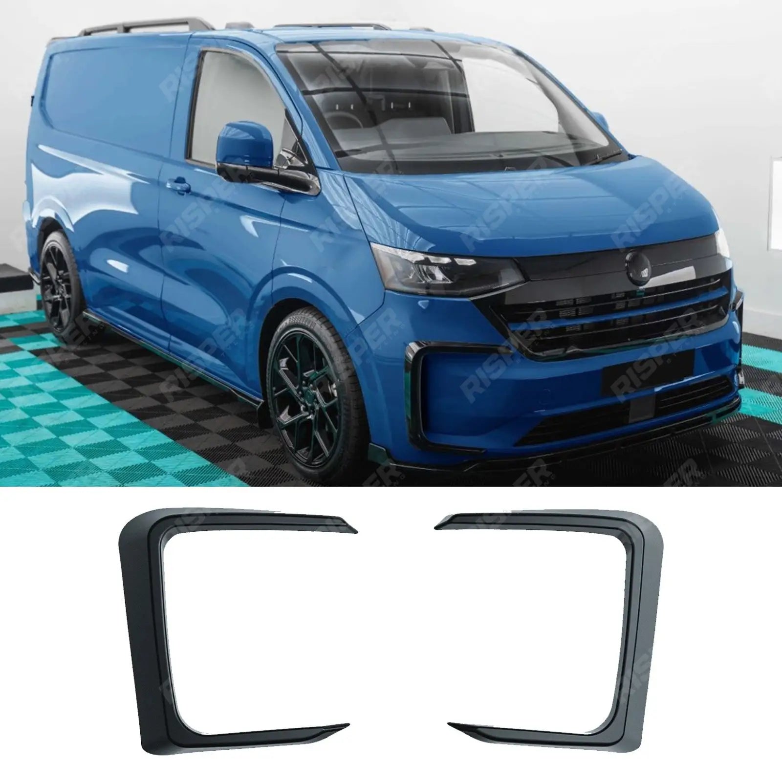 Volkswagen Transporter T7 2025 on Outer Canard Loops In Gloss Black Front Splitter