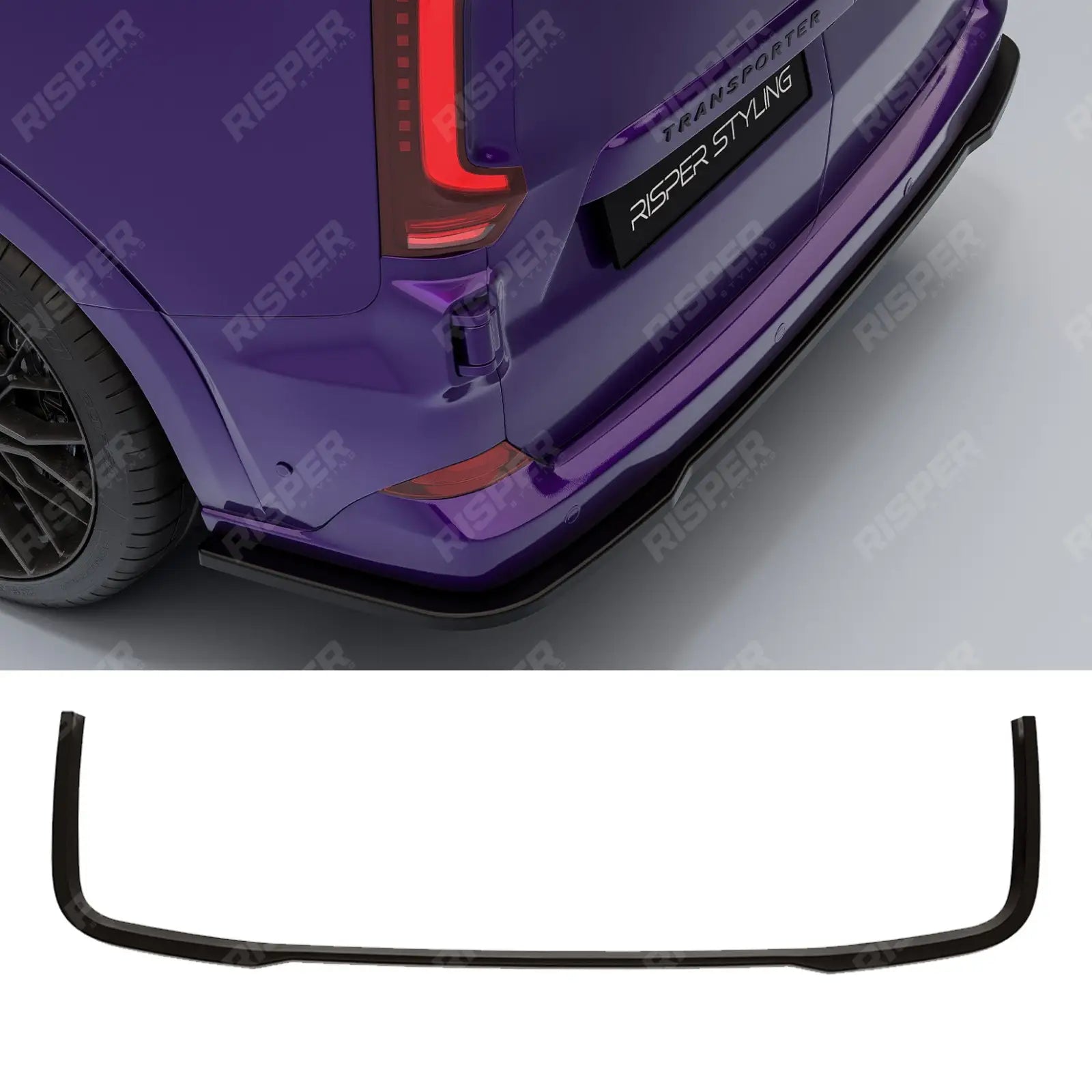 Volkswagen Transporter T7 2025+ Rear Bumper Splitter In Gloss Black Bumper Splitter