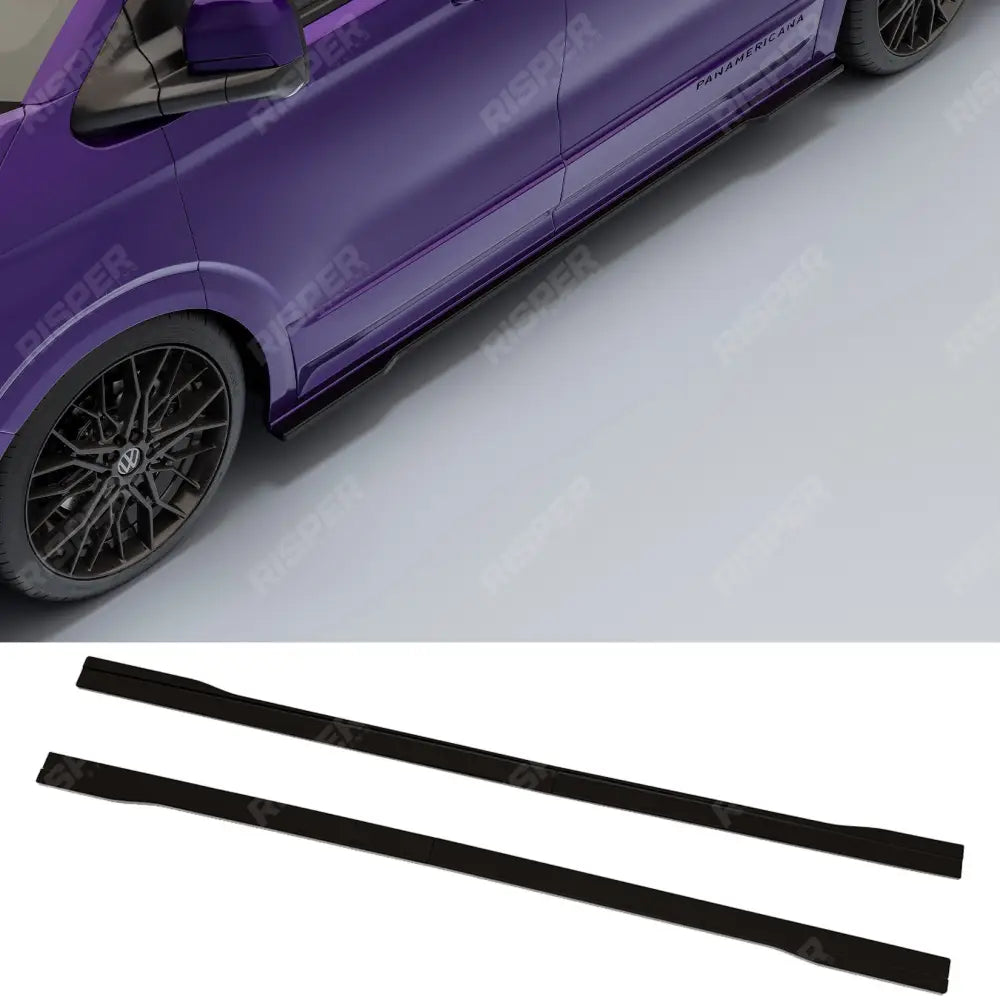 Volkswagen Transporter T7 2025+ SWB Side Skirt Splitters In Gloss Black Side Skirt Splitter