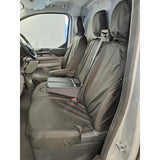 Volkswagen Transporter T7 2025+ Tailored Front Seat Covers In Black Drivers & Double Passenger WITH Worktray Seat Covers