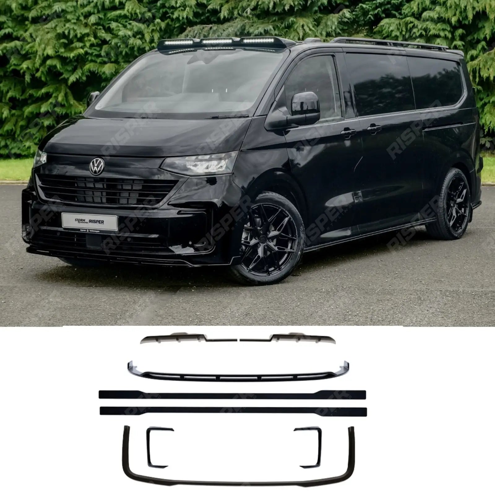 Volkswagen Transporter T7 LWB 2025 on V1 Premium Aero Kit In Gloss Black Body Kit Main image