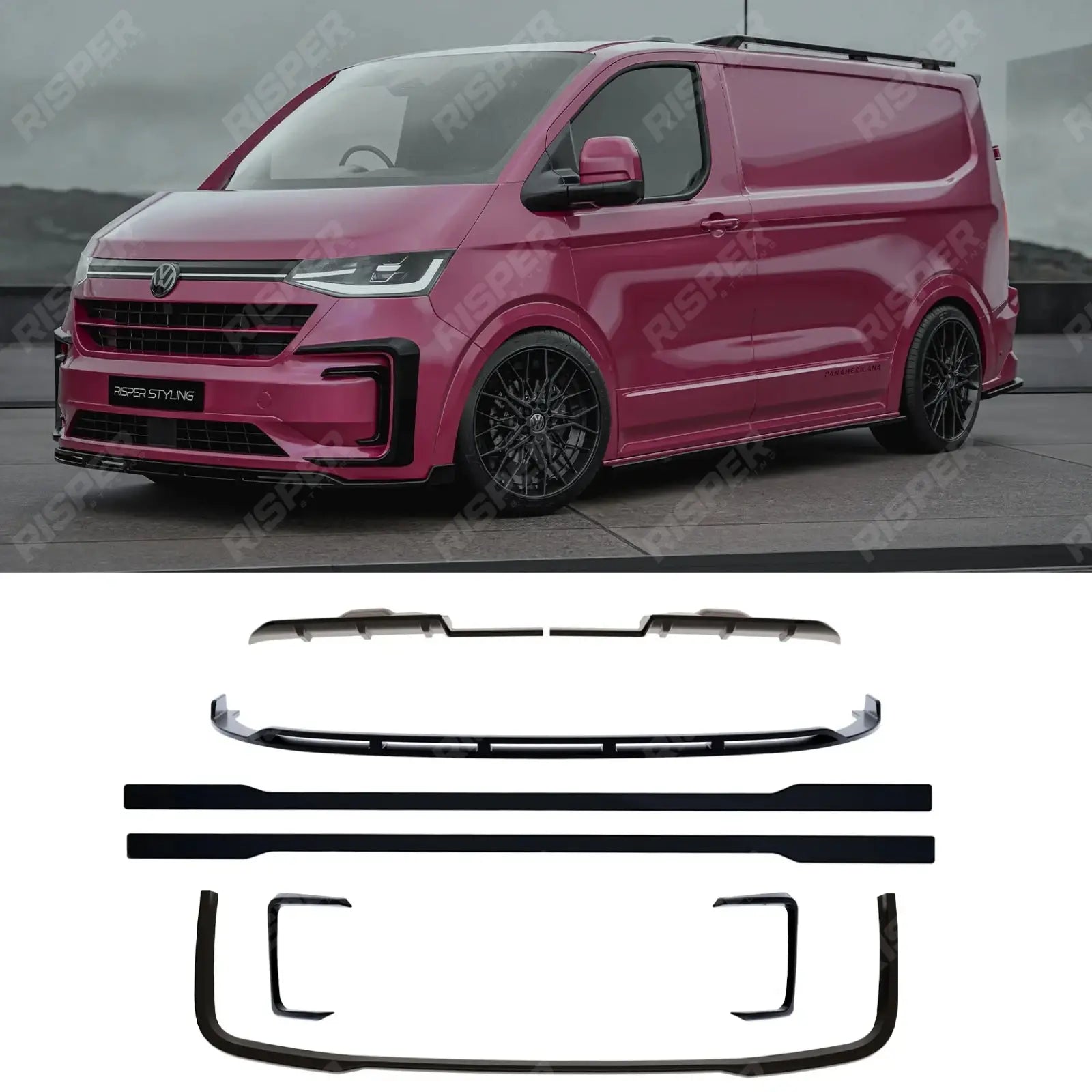 Volkswagen Transporter T7 LWB 2025 on V1 Premium Aero Kit In Gloss Black