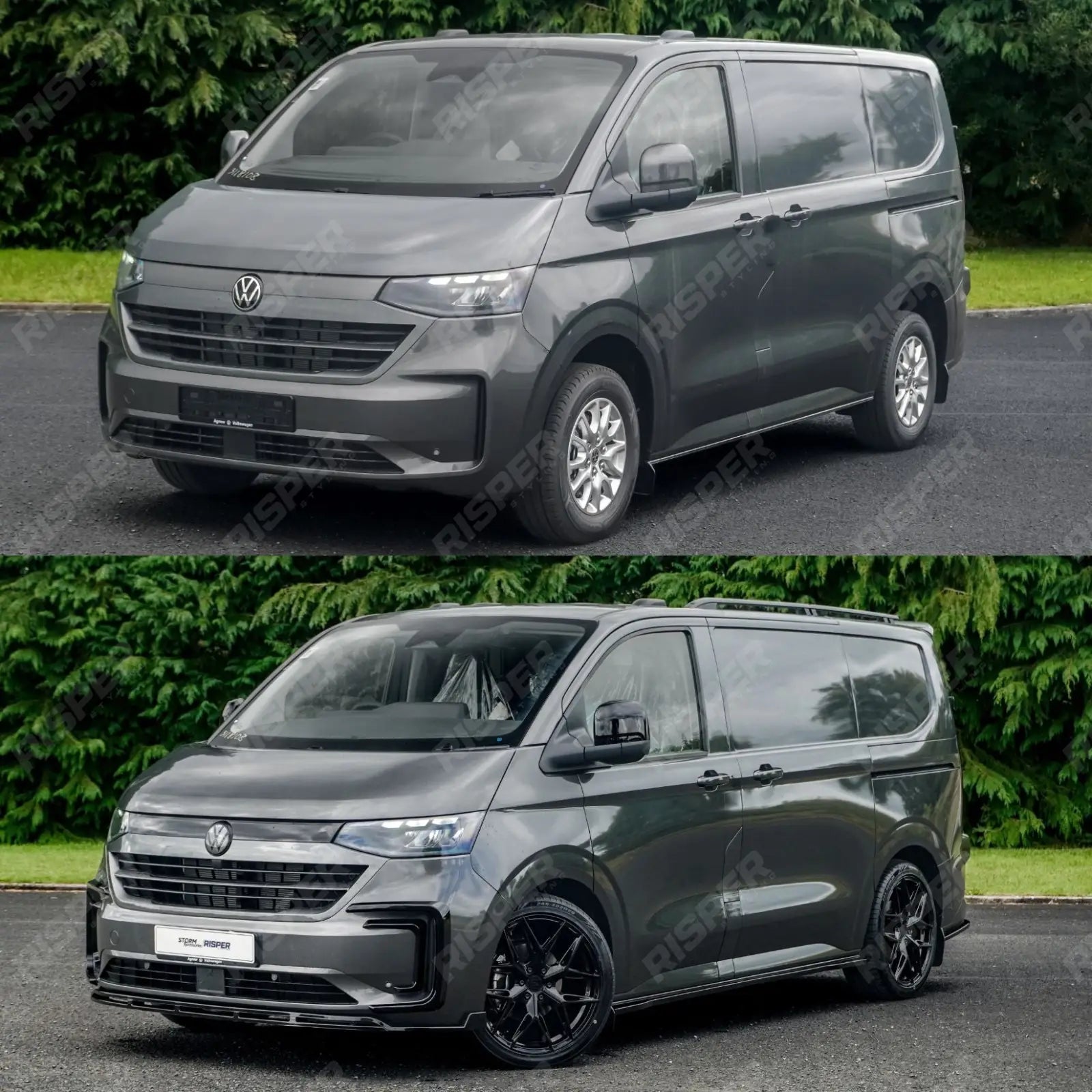 Volkswagen Transporter T7 SWB 2025 on V1 Premium Aero Kit In Gloss Black Body Kit