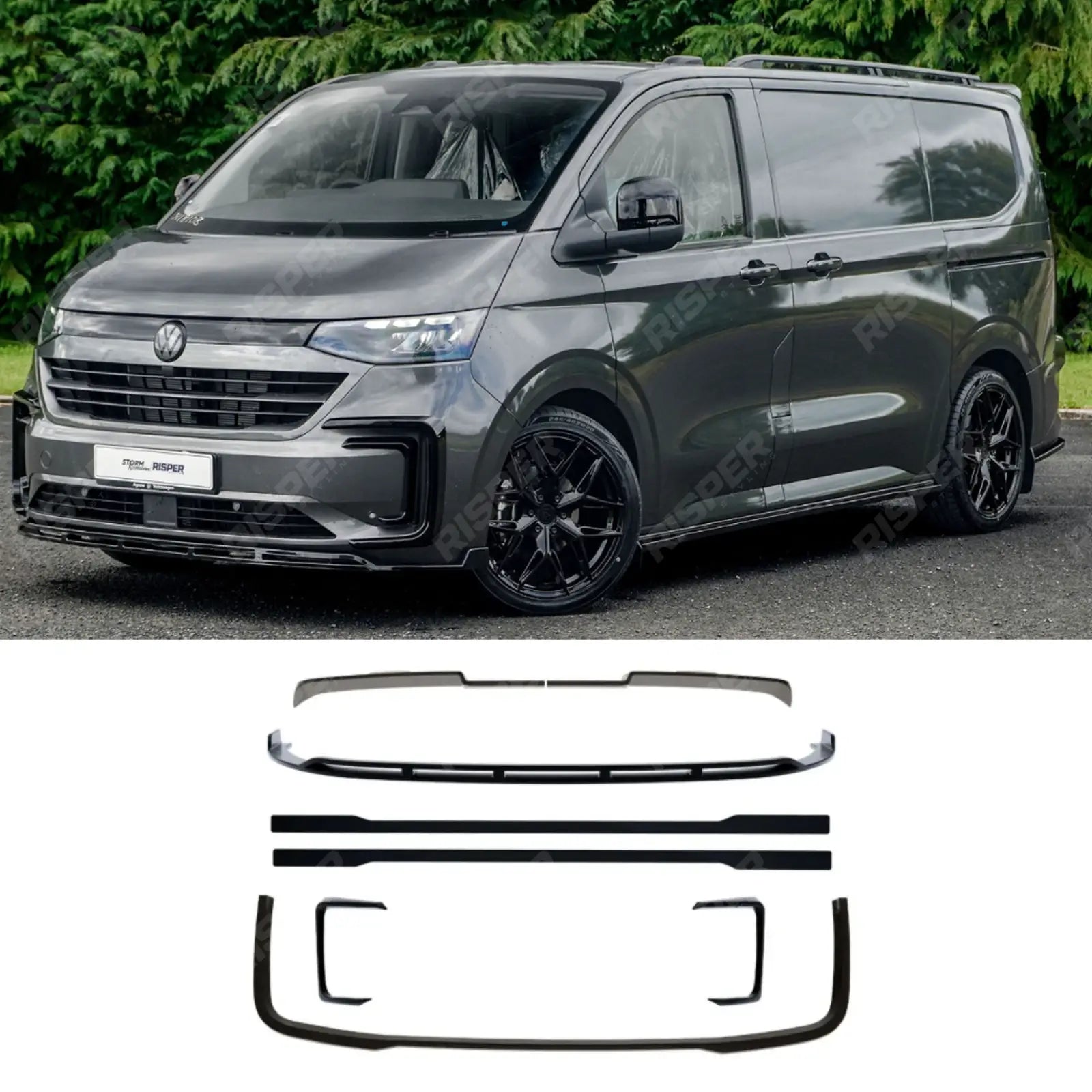 Volkswagen Transporter T7 SWB 2025 on V2 Premium Aero Kit In Gloss Black Body Kit Main image