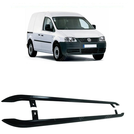 VW Caddy 2004 - 2020 SWB Trapezoid Side Bars in Gloss Black