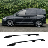 Vw Caddy 2021 On Swb Aluminium Roof Bars In Black Roof Rails