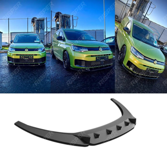 VW CADDY 2021 ON V2 FRONT SPLITTER - GLOSS BLACK - RisperStyling