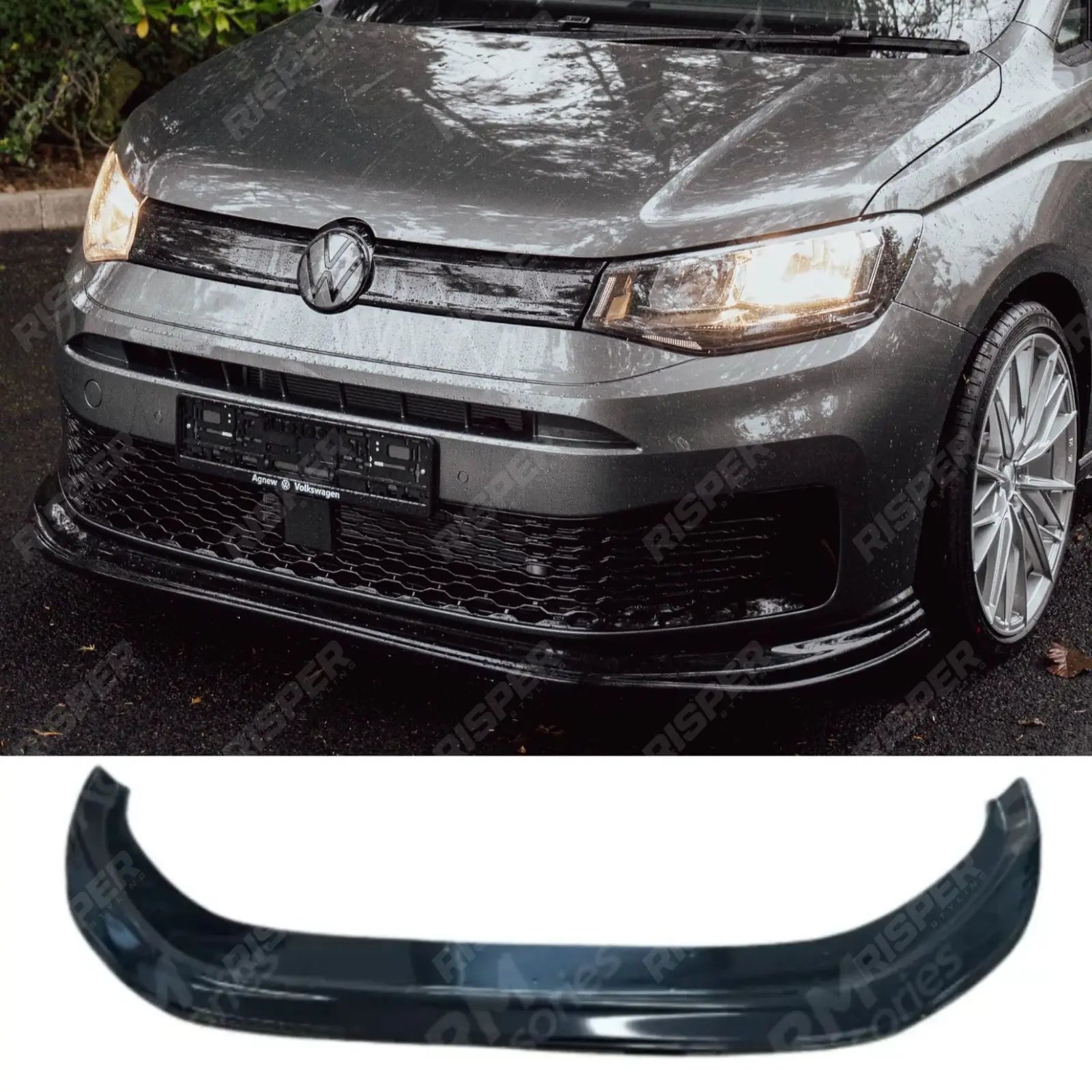 VW Caddy 2021 Onwards - Gloss Black Front Splitter Front Splitter