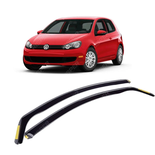 VW Golf MK6 2008 - 2013 STX Internal Wind Deflectors - 2PCS - Clip In Fitment - Dark Smoke Wind Deflectors