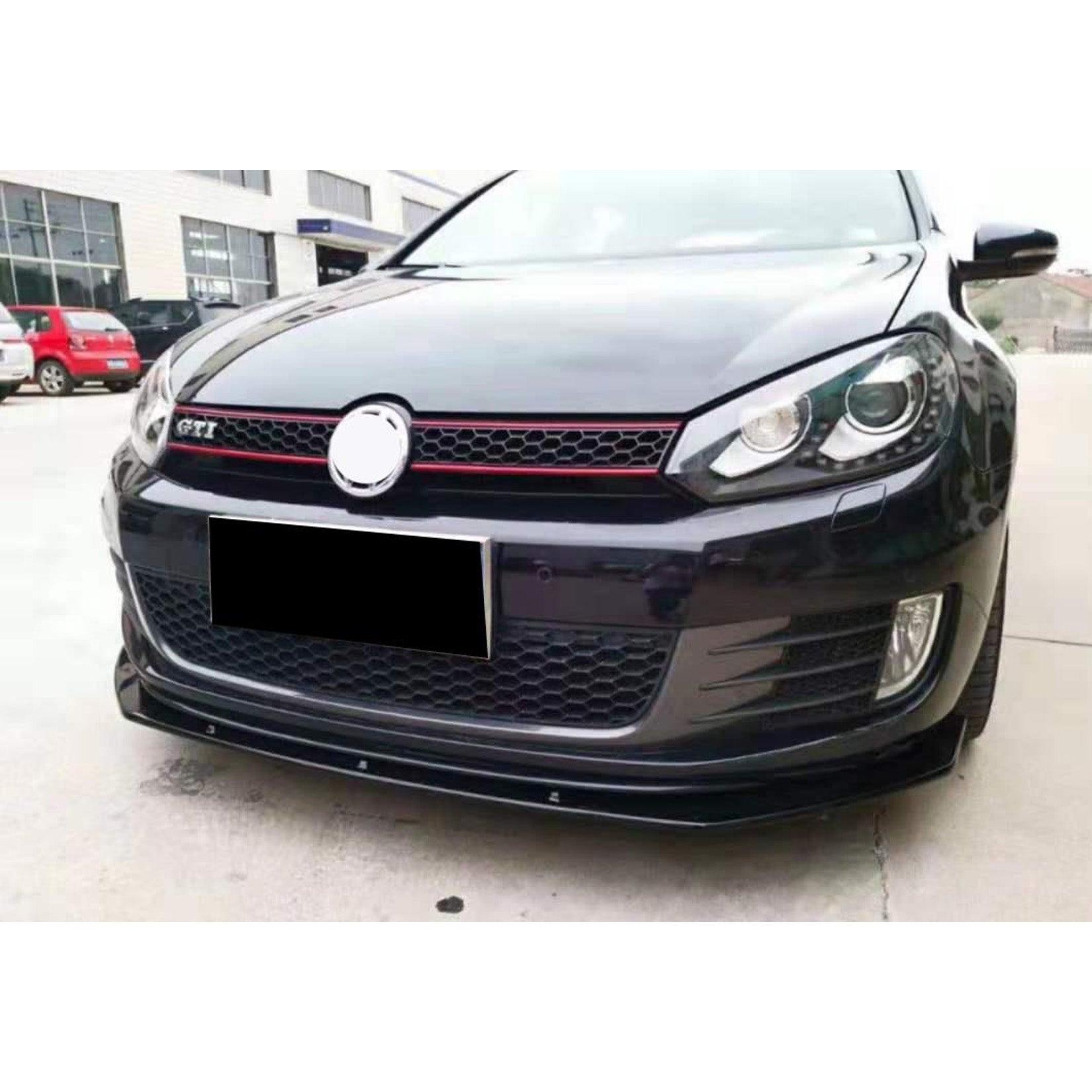 1684 - Front lip spoiler sword black glossy fits Volkswagen Golf 6 GTI