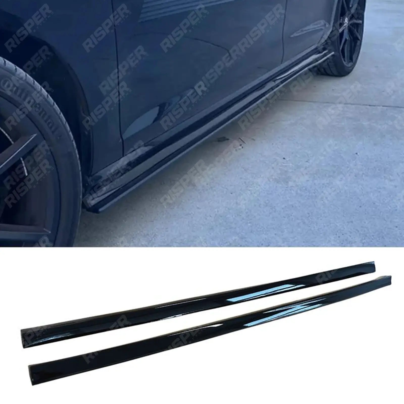 VW Golf MK7/MK7.5 Side Skirt Splitters Pair in Gloss Black Side Skirt Splitters Main image