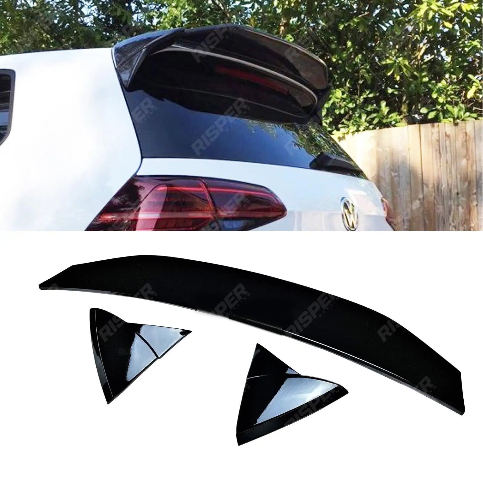 Vw Golf Mk7 / 7.5 R / R Line Aspec Style Rear Spoiler In Gloss Black Main image