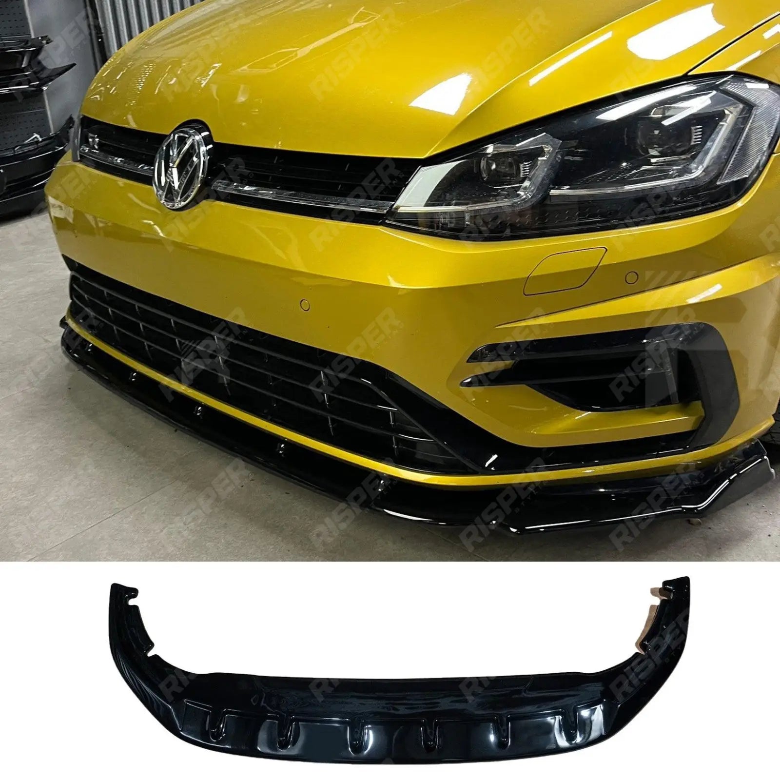 VW Golf MK8 2020+ - Risper Front Splitter In Gloss Black Main image