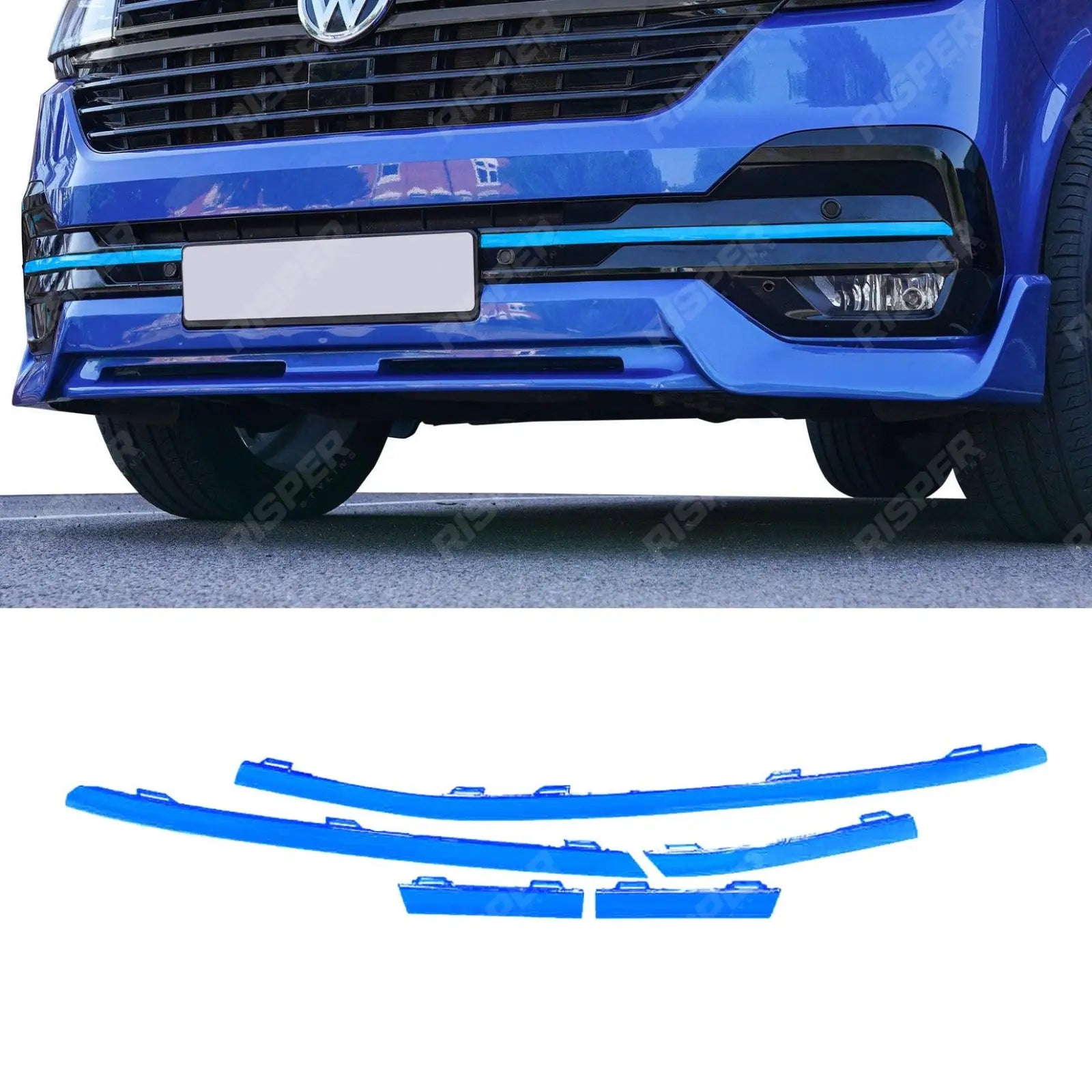 VW T6.1 2019 - 2024 Transporter Front Bumper Lower 5PCS Grille Trim Inserts Main image