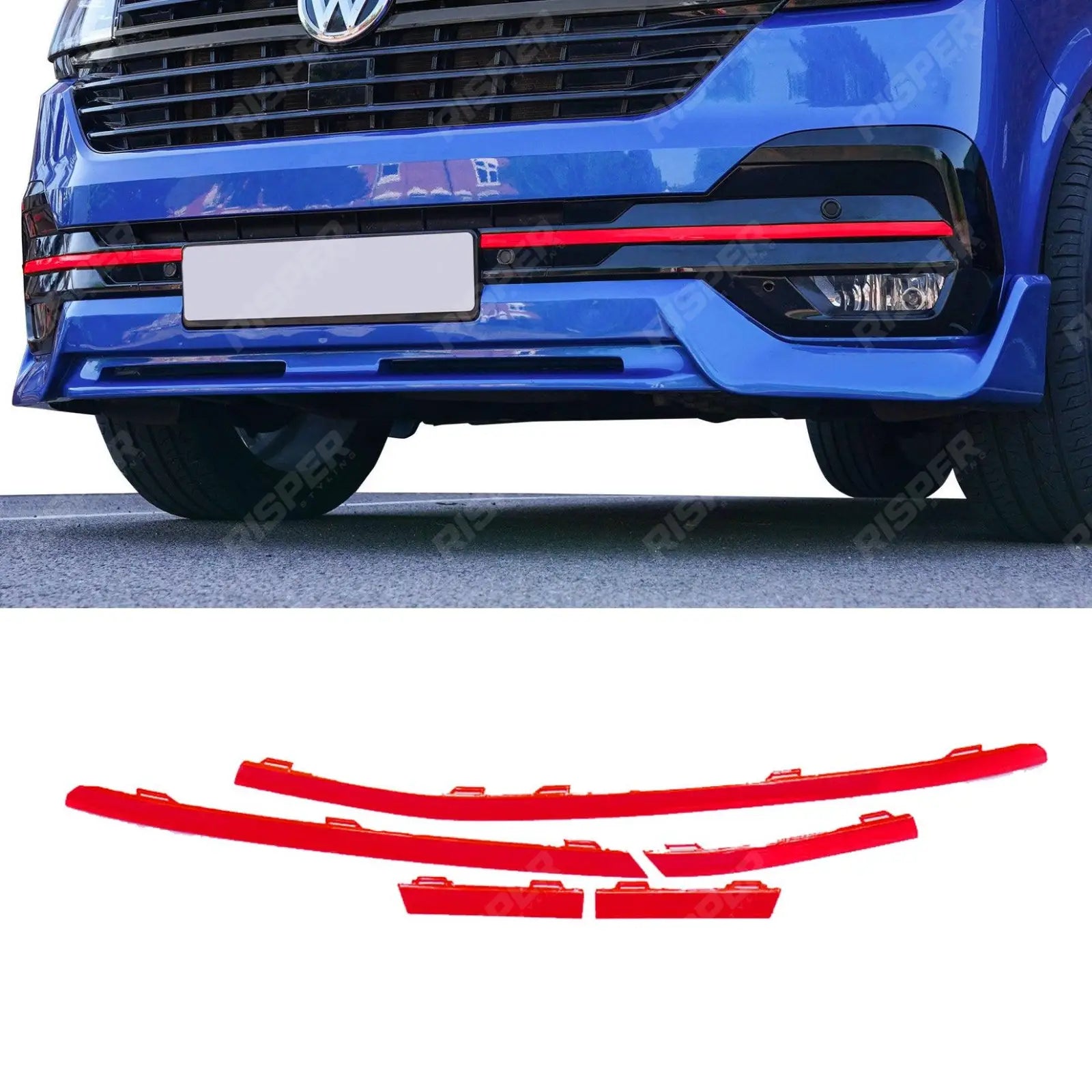 VW T6.1 2019 - 2024 Transporter Front Bumper Lower 5PCS Grille Trim Inserts