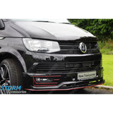 VW T6 Transporter 2015 Onwards - Front Sport - Line Spoiler Splitter Lip in Gloss Black