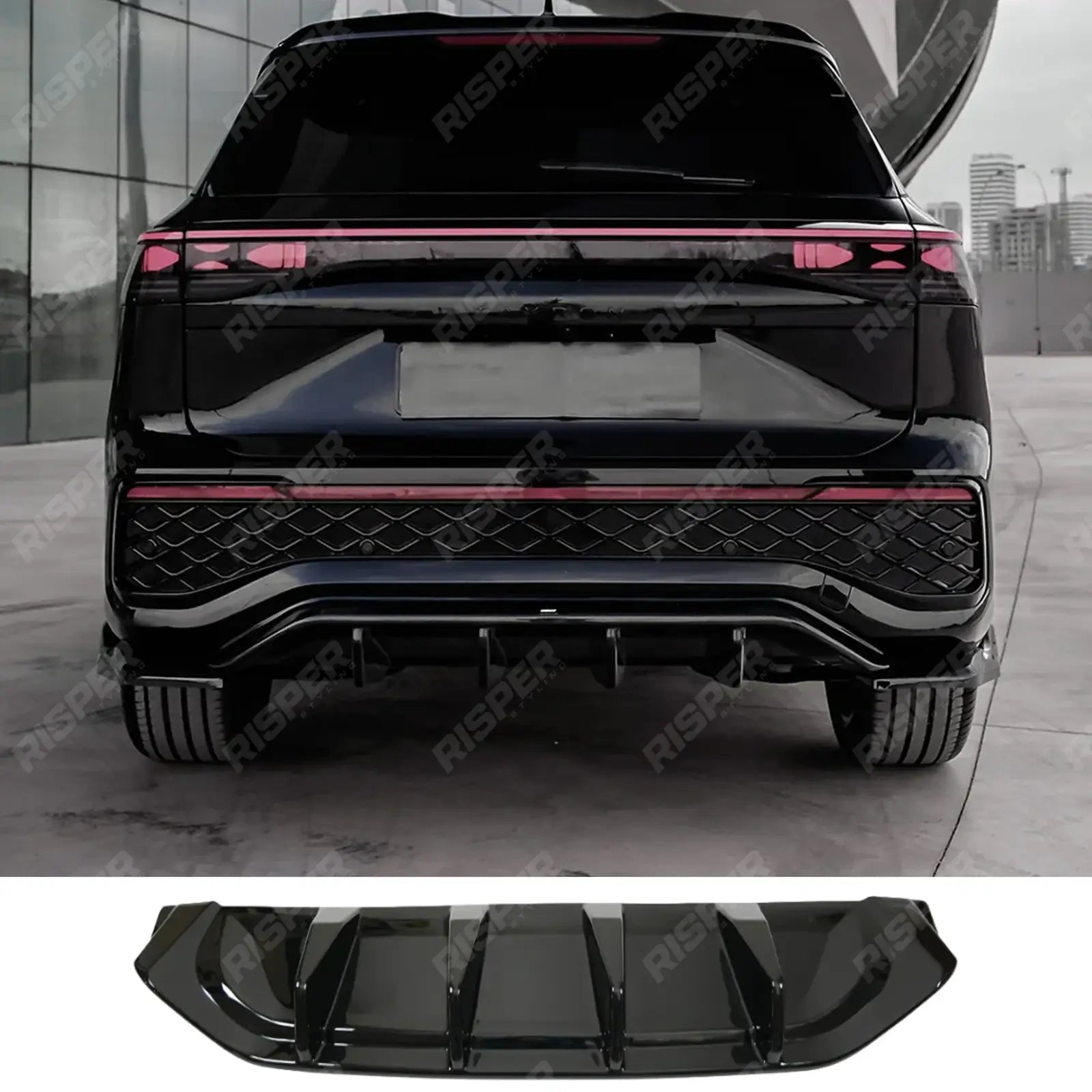 VW Tayron 2025 On Rear Valance In Gloss Black Diffuser Main image