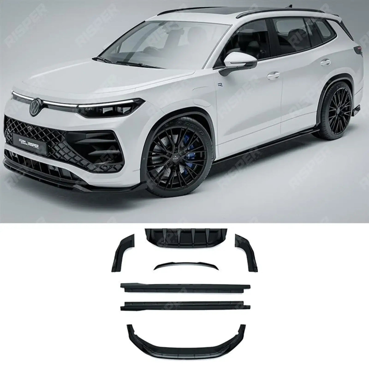 VW Tayron R-Line 2025 On Aero Body Kit In Gloss Black Aero Kit