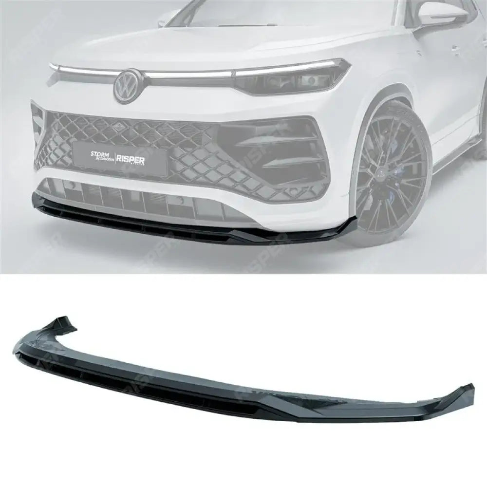 VW Tayron R-Line MK1 2025 On Front Splitter In Gloss Black Front Splitter