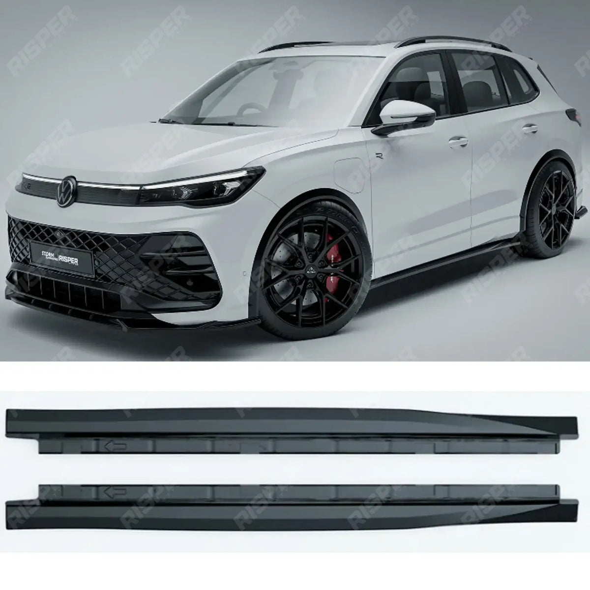 VW Tiguan MK3 2024 On Side Skirts In Gloss Black Side Skirts