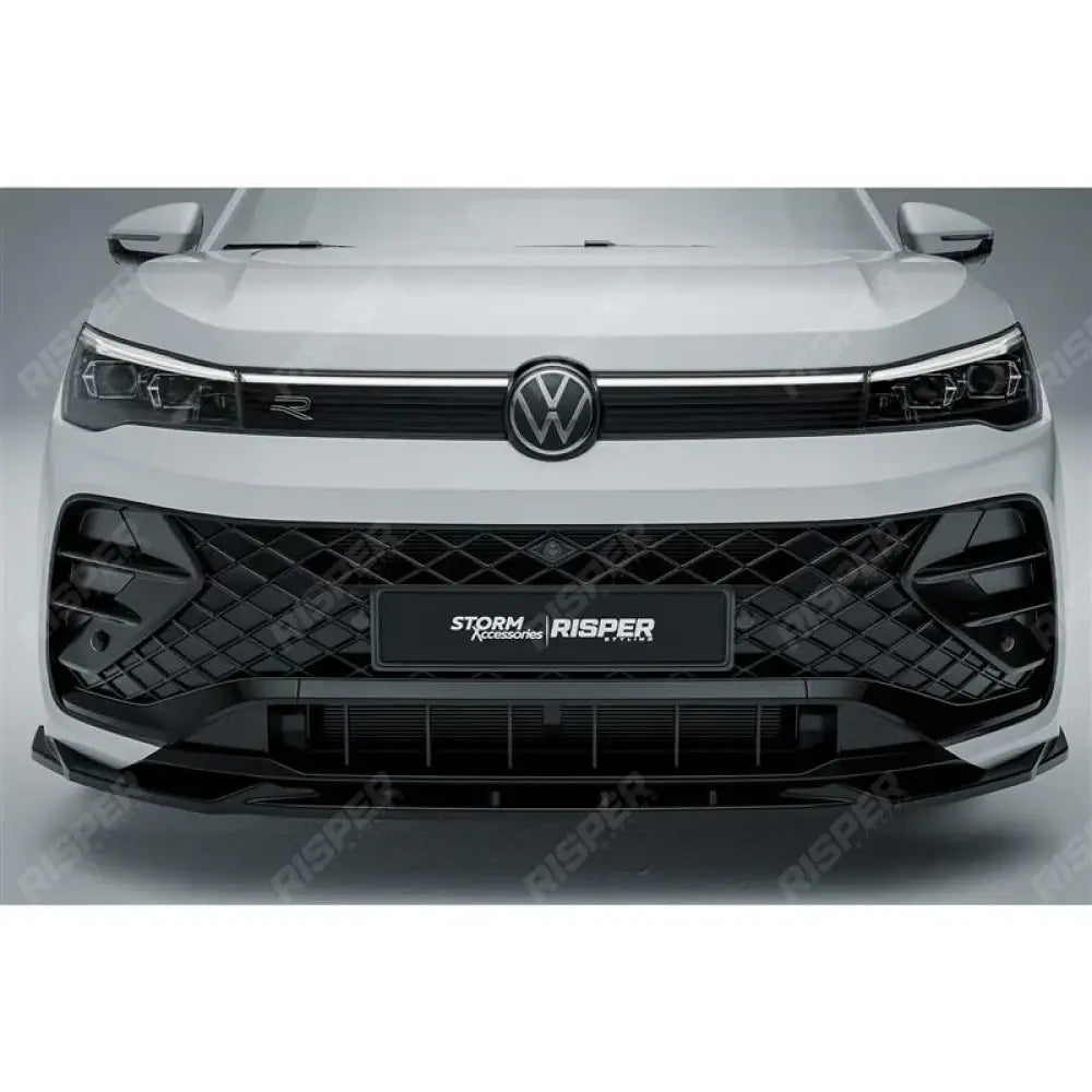 VW Tiguan R-Line MK3 2024 On Front Splitter In Gloss Black Front Splitter